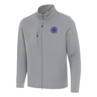 Men's Antigua Gray Racing Louisville FC Objection Full-Zip Jacket