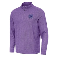 Men's Antigua Heather Purple Racing Louisville FC Subtle Quarter-Zip Pullover Sweatshirt