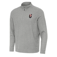 Men's Antigua Heather Gray Angel City FC Subtle Quarter-Zip Pullover Sweatshirt