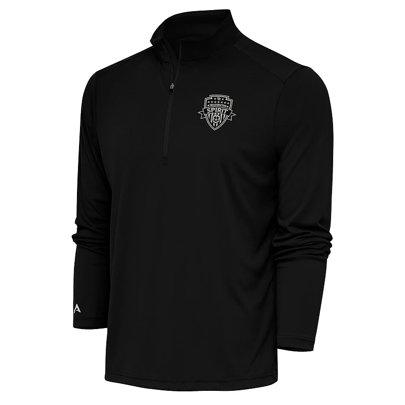 Men's Antigua Black Washington Spirit Tribute Quarter-Zip Top