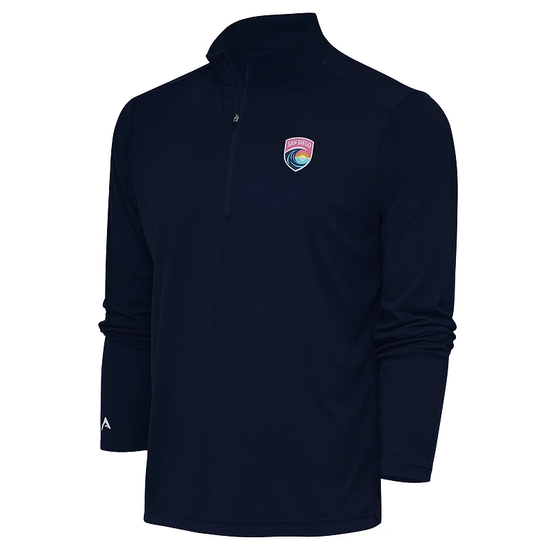 Men's Antigua Navy San Diego Wave FC Tribute Quarter-Zip Top