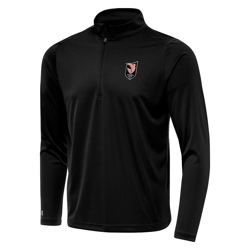 Men's Antigua Black Angel City FC Tribute Quarter-Zip Top