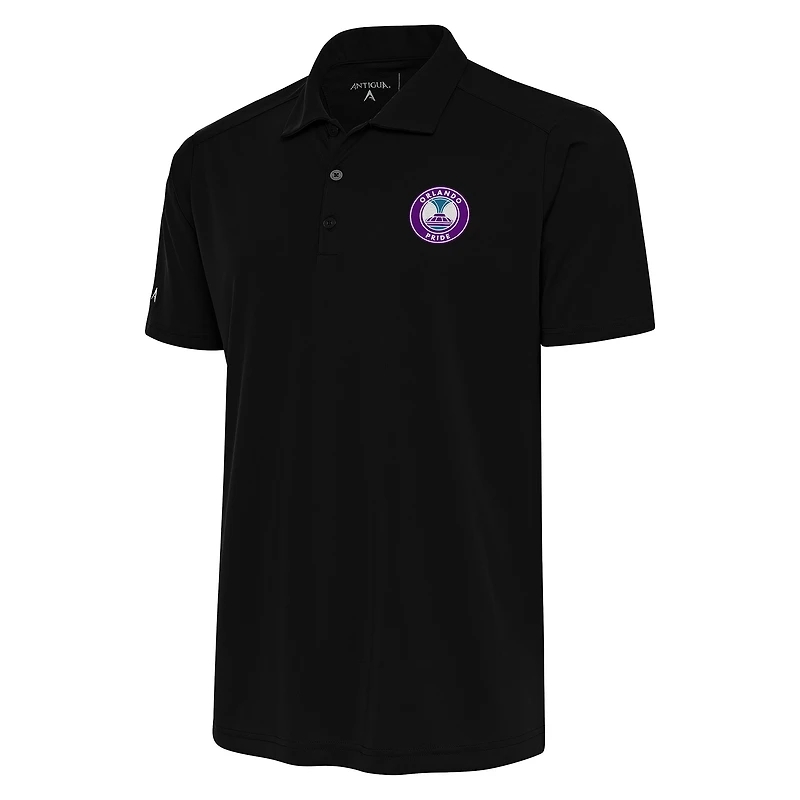 Men's Antigua Black Orlando Pride Tribute Polo