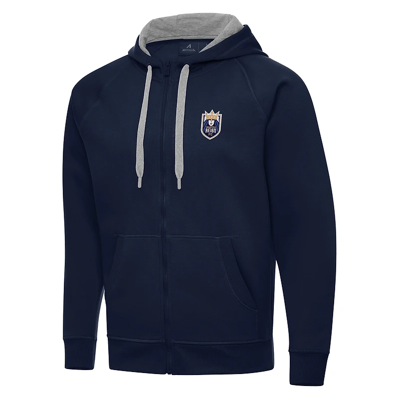 Men's Antigua Navy Seattle Reign FC Victory Full-Zip Hoodie