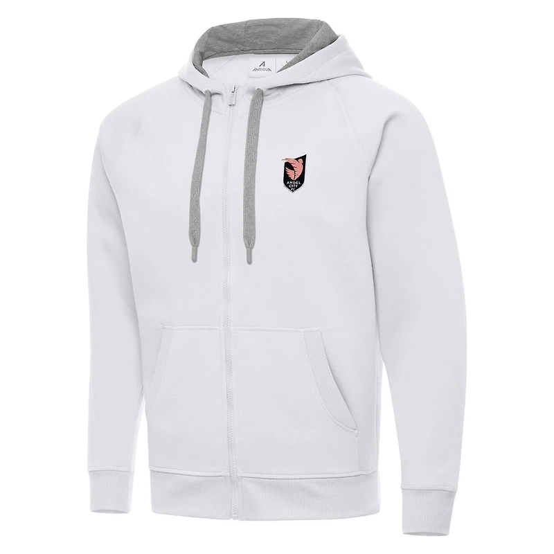 Men's Antigua White Angel City FC Victory Full-Zip Hoodie