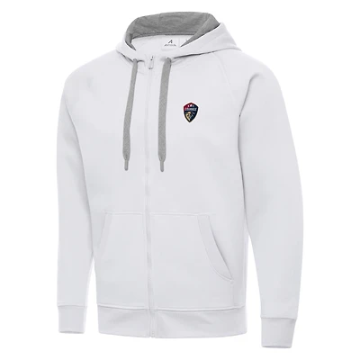 Men's Antigua White North Carolina Courage Victory Full-Zip Hoodie