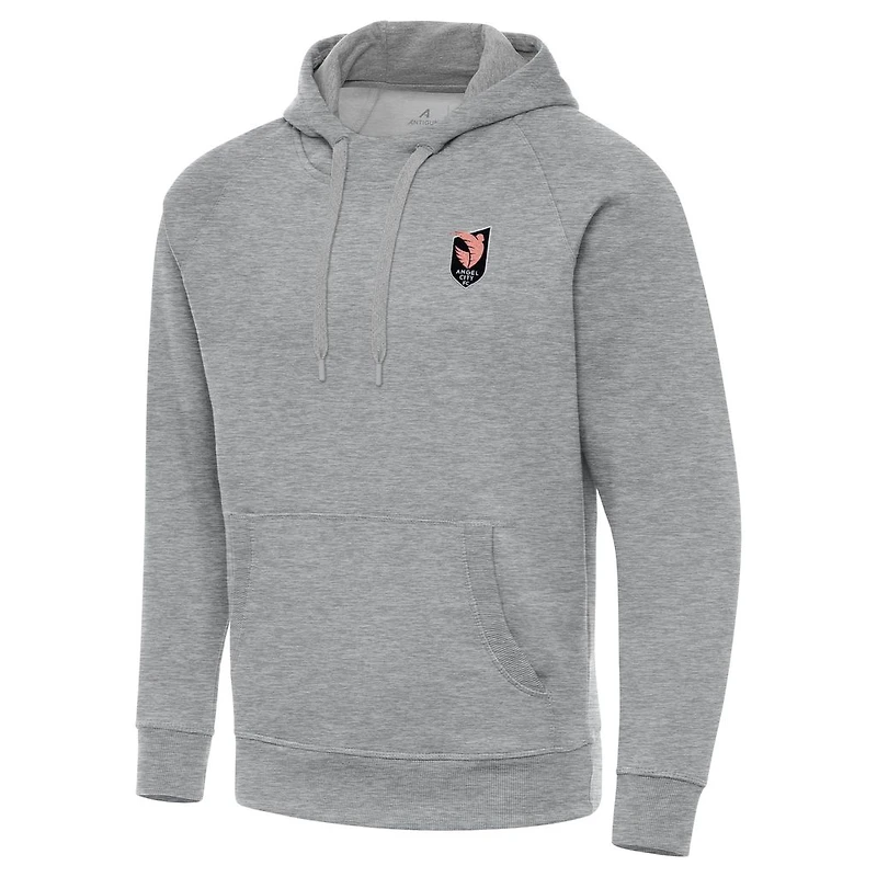 Men's Antigua Heather Gray Angel City FC Victory Pullover Hoodie