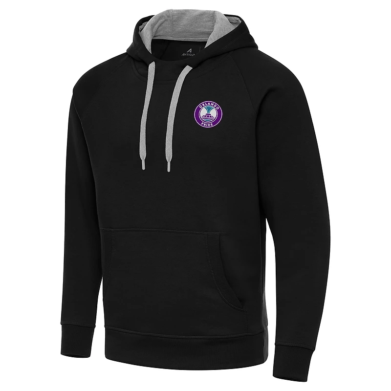 Men's Antigua Black Orlando Pride Victory Pullover Hoodie
