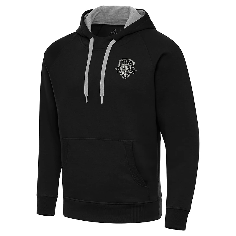 Men's Antigua Black Washington Spirit Victory Pullover Hoodie