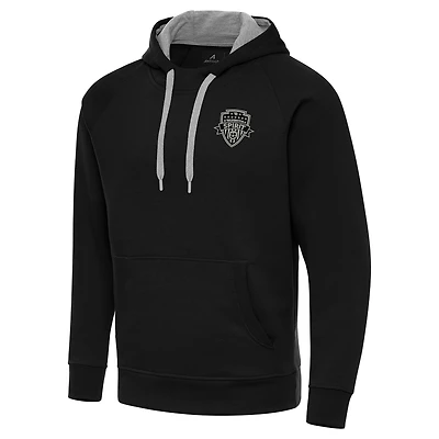Men's Antigua Black Washington Spirit Victory Pullover Hoodie