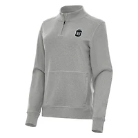 Women's Antigua Heather Gray NJ/NY Gotham FC Crush Quarter-Zip Jacket