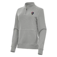 Women's Antigua Heather Gray North Carolina Courage Crush Quarter-Zip Jacket