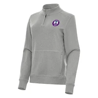 Women's Antigua Heather Gray Orlando Pride Crush Quarter-Zip Jacket