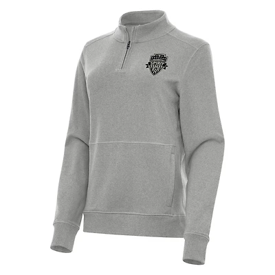 Women's Antigua Heather Gray Washington Spirit Crush Quarter-Zip Jacket