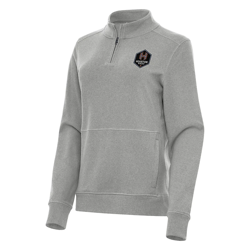 Women's Antigua Heather Houston Dash Crush Quarter-Zip Jacket