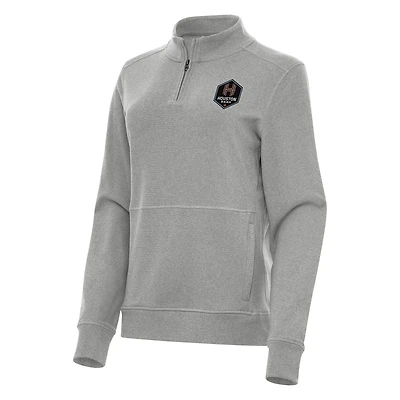 Women's Antigua Heather Houston Dash Crush Quarter-Zip Jacket