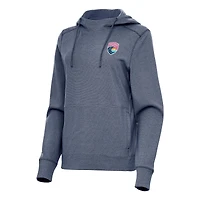 Women's Antigua Heather Navy San Diego Wave FC Justice Pullover Hoodie