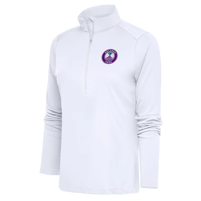 Women's Antigua White Orlando Pride Tribute Half-Zip Jacket