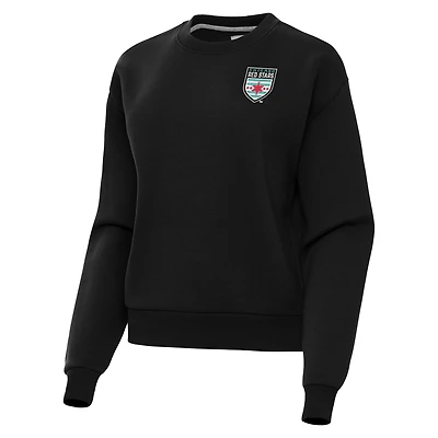 Women's Antigua  Black Chicago Red Stars Victory Pullover Sweatshirt