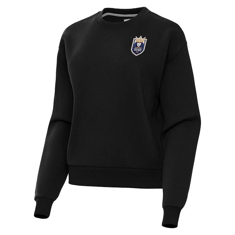 Women's Antigua  Black Seattle Reign FC Victory Pullover Sweatshirt