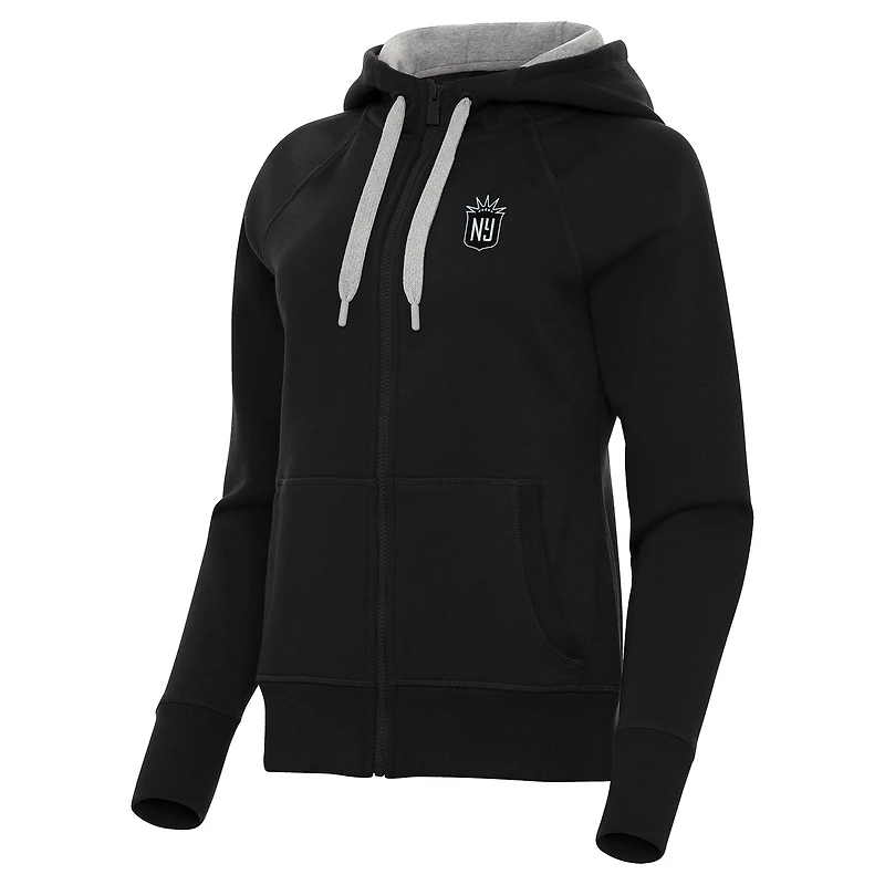Women's Antigua Black NJ/NY Gotham FC Victory Full-Zip Hoodie