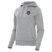 Women's Antigua  Heather Gray Washington Spirit Victory Full-Zip Hoodie