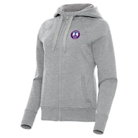 Women's Antigua  Heather Gray Orlando Pride Victory Full-Zip Hoodie