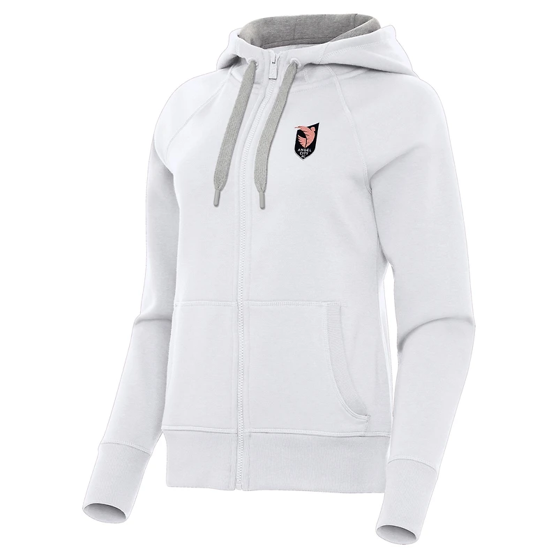 Women's Antigua White Angel City FC Victory Full-Zip Hoodie