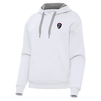 Women's Antigua White North Carolina Courage Victory Pullover Hoodie