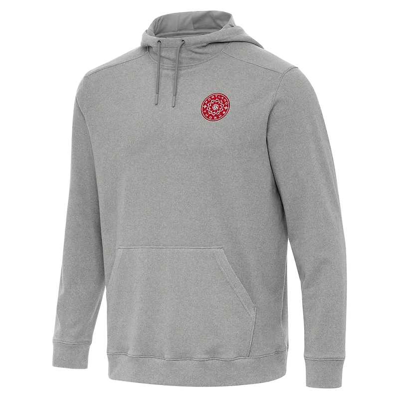 Men's Antigua Heather Gray Portland Thorns FC Cloud Pullover Hoodie