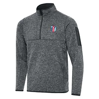Men's Antigua Heather Gray Kansas City Current Big & Tall Fortune Quarter-Zip Pullover Jacket