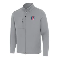 Men's Antigua Gray Kansas City Current Objection Double Peached Full-Zip Jacket