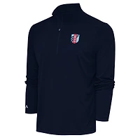 Men's Antigua Navy Kansas City Current Tribute Quarter-Zip Pullover Top