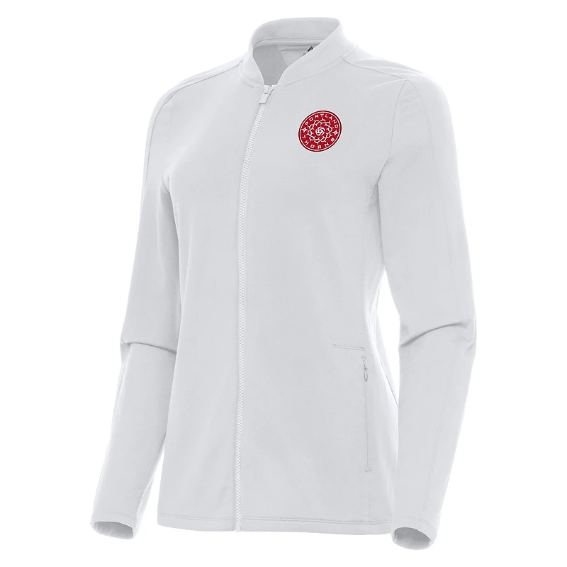 Women's Antigua White Portland Thorns FC Continual Full-Zip Jacket