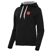 Women's Antigua Black Portland Thorns FC Victory Full-Zip Hoodie