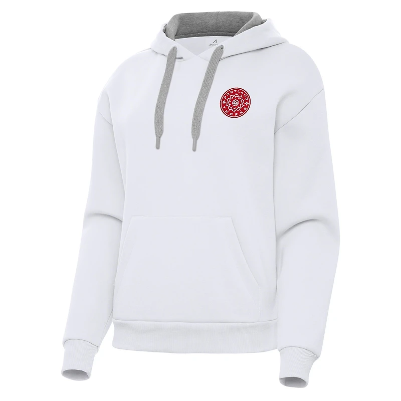 Women's Antigua White Portland Thorns FC Victory Pullover Hoodie