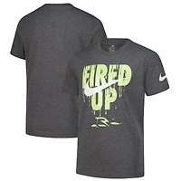 Youth Nike 3BRAND by Russell Wilson  Heather Charcoal Fired Up Drip T-Shirt
