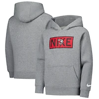 Youth Nike 3BRAND by Russell Wilson Gray Plate Logo Raglan Pullover Hoodie
