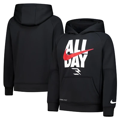 Youth Nike 3BRAND by Russell Wilson  Black All Day Performance Raglan Pullover Hoodie