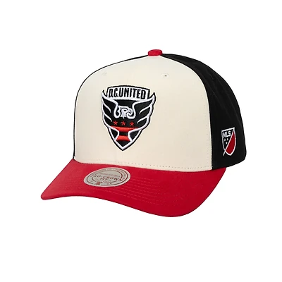 Men's Mitchell & Ness Cream D.C. United Brushed Off Pro Crown Snapback Hat