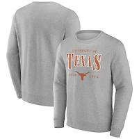 Men's Fanatics Gray Texas Longhorns True Classics Act Fast Fleece Pullover Sweatshirt
