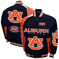 Men's Franchise Club Navy Auburn Tigers Spirit Cotton Twill Full-Snap Jacket