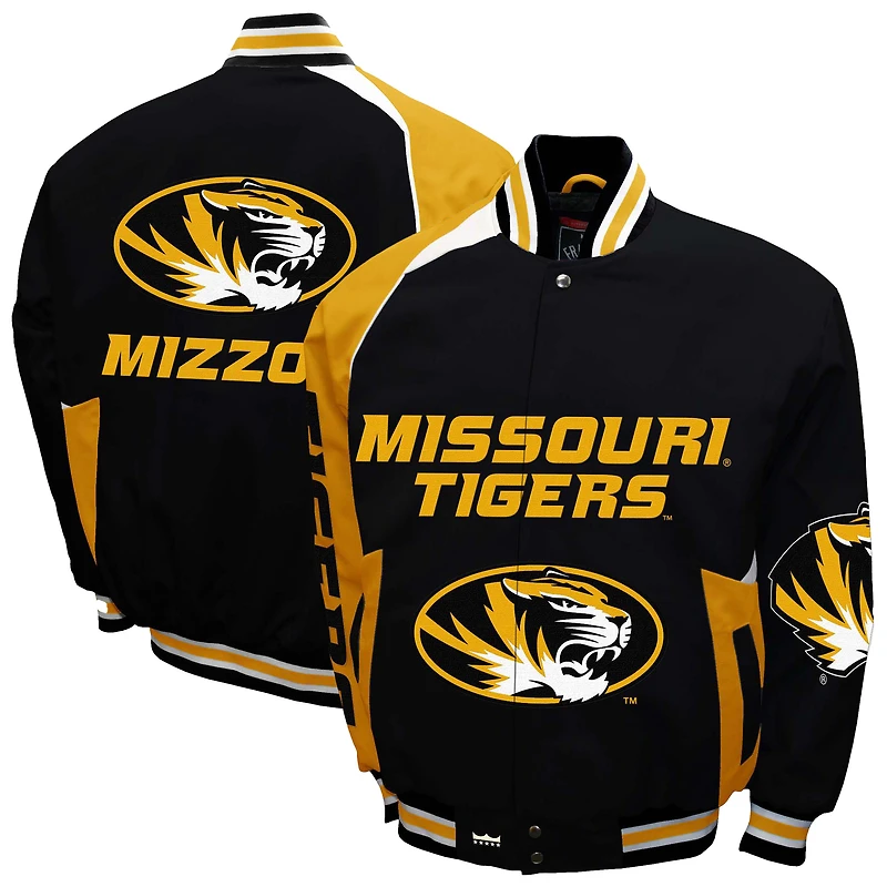 Men's Franchise Club Black Missouri Tigers Spirit Cotton Twill Full-Snap Jacket