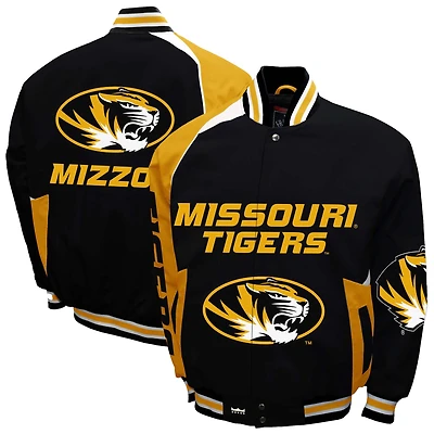 Men's Franchise Club Black Missouri Tigers Spirit Cotton Twill Full-Snap Jacket