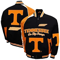 Men's Franchise Club Black Tennessee Volunteers Spirit Cotton Twill Full-Snap Jacket