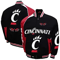 Men's Franchise Club Black Cincinnati Bearcats Spirit Cotton Twill Full-Snap Jacket