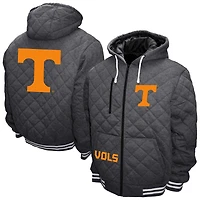 Men's Franchise Club Gray Tennessee Volunteers Diamond Quilted Full-Zip Hoodie Jacket