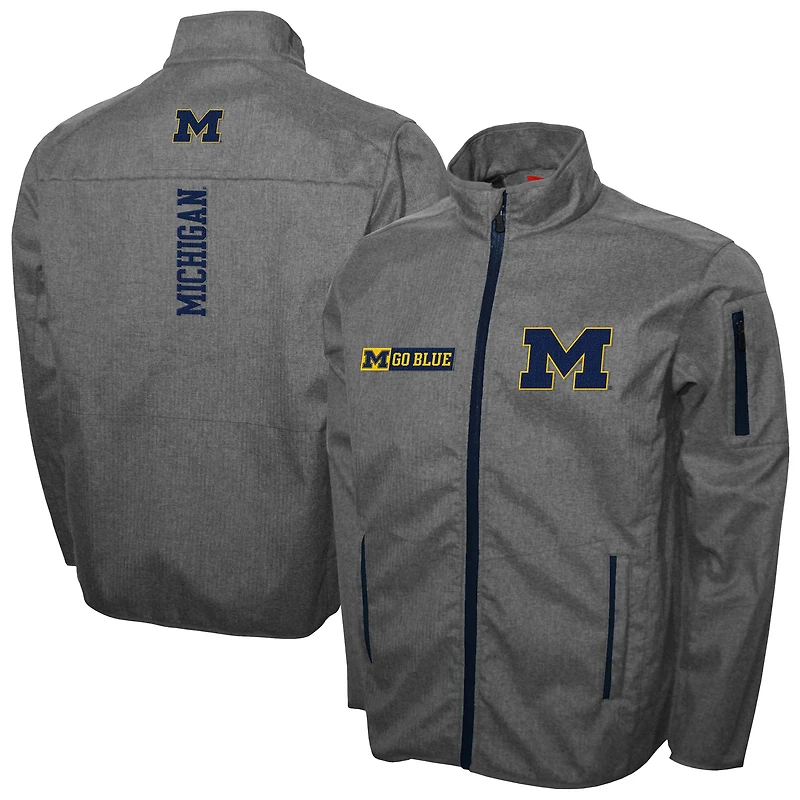 Men's Franchise Club Gray Michigan Wolverines XT2 Softshell Full-Zip Jacket