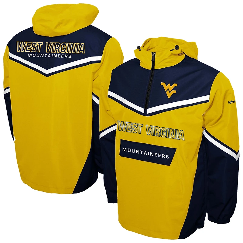 Men's Franchise Club Gold West Virginia Mountaineers Action Anorak Half-Zip Jacket