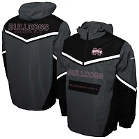 Men's Franchise Club Gray Mississippi State Bulldogs Action Anorak Half-Zip Jacket